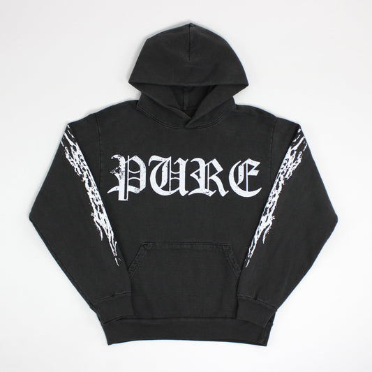 PAIN IS PURE REAPERS CLUB PURE BIKER HOODIE VINTAGE BLACK/WHITE