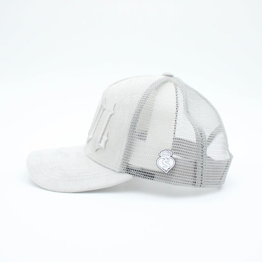EVOL New Font Trucker Hat Grey/Platnium (Suede Edition)