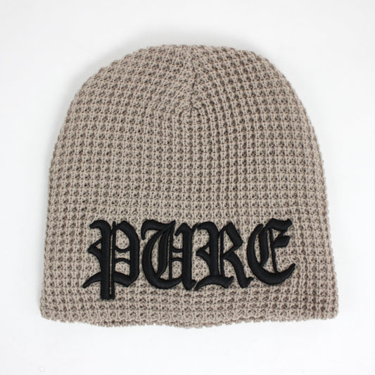 Pain Is Pure 'Pure' Logo Textured Beanie Tan/Black