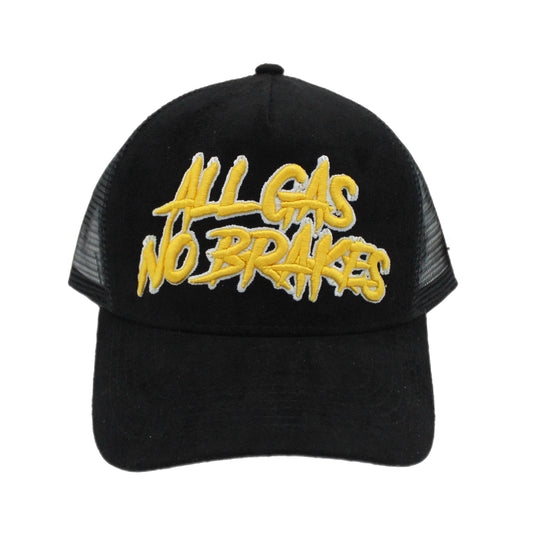 EVOL All Gas No Breaks Suede Trucker Hat Black/yellow