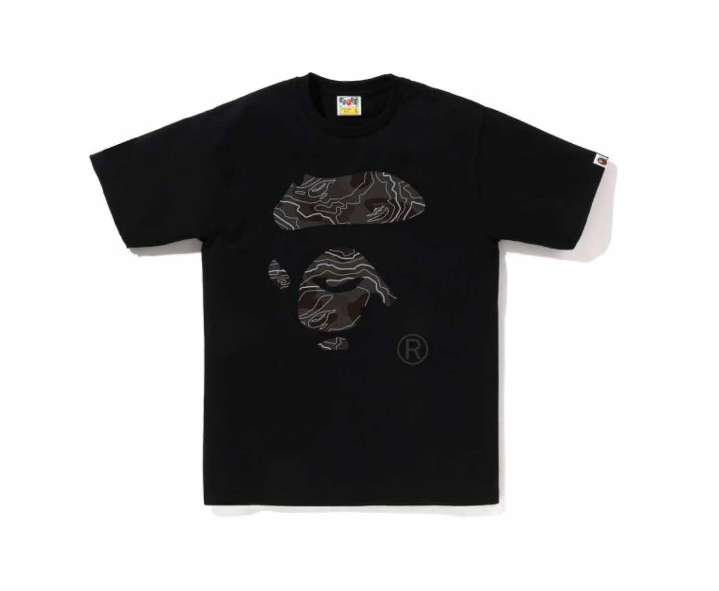 BAPE Layered Line Camo Ape Face Tee