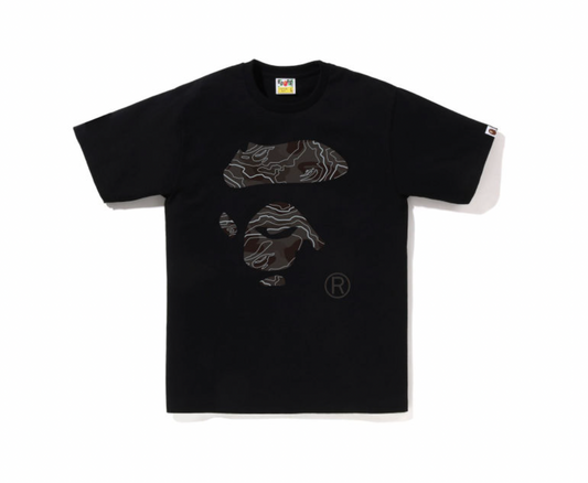 BAPE Layered Line Camo Ape Face Tee