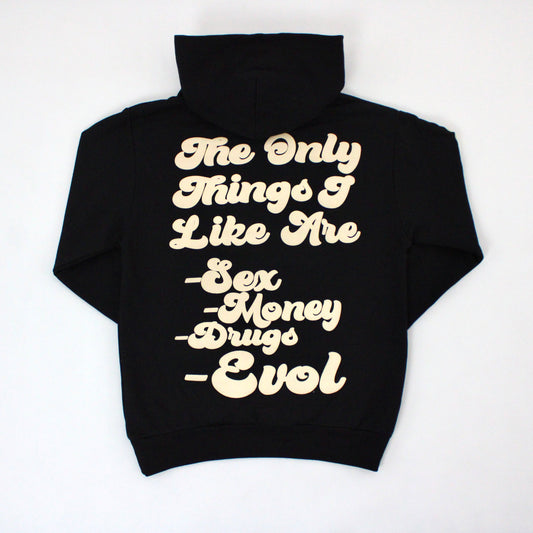 EVOL Love Is For Lames Black and Cream Hoodie