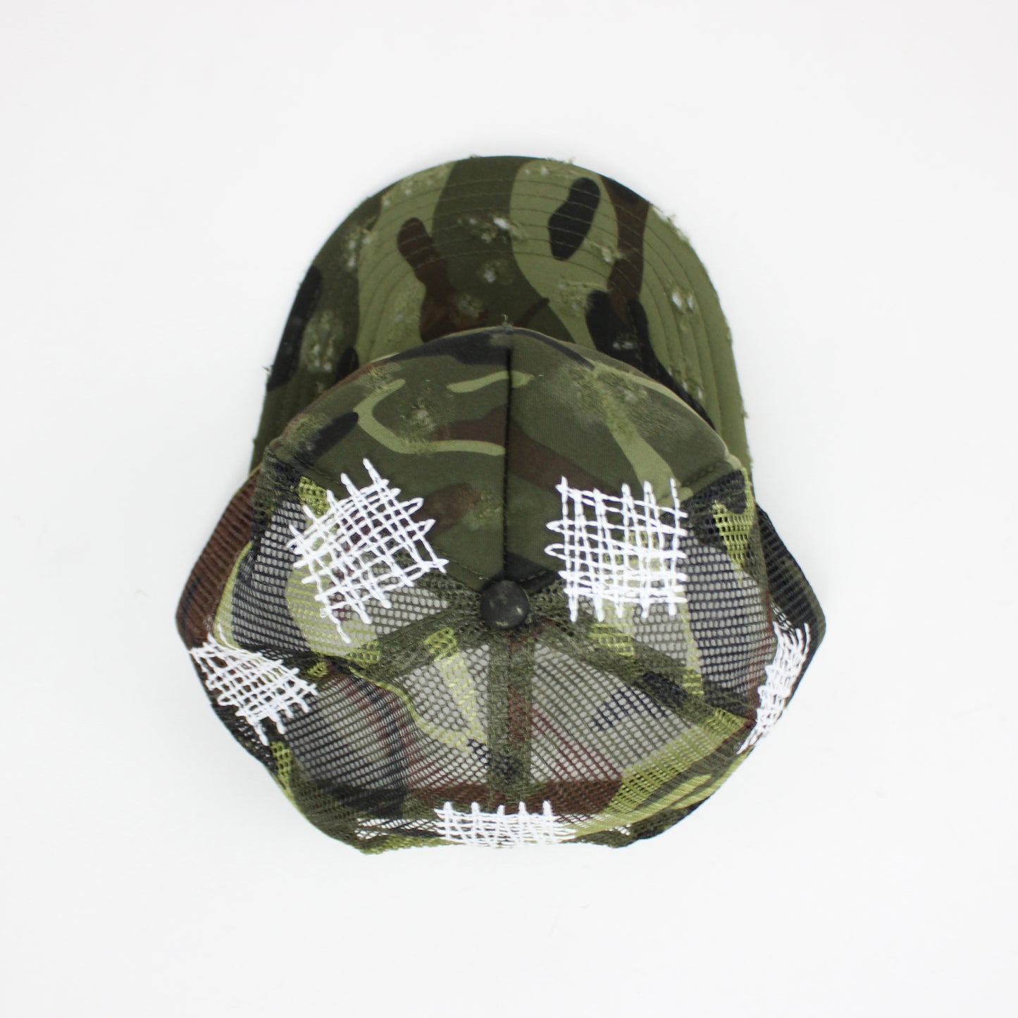 PAIN IS PURE 'PURE' LOGO NEEDLE REPAIR TRUCKER HAT CAMO/BLACK