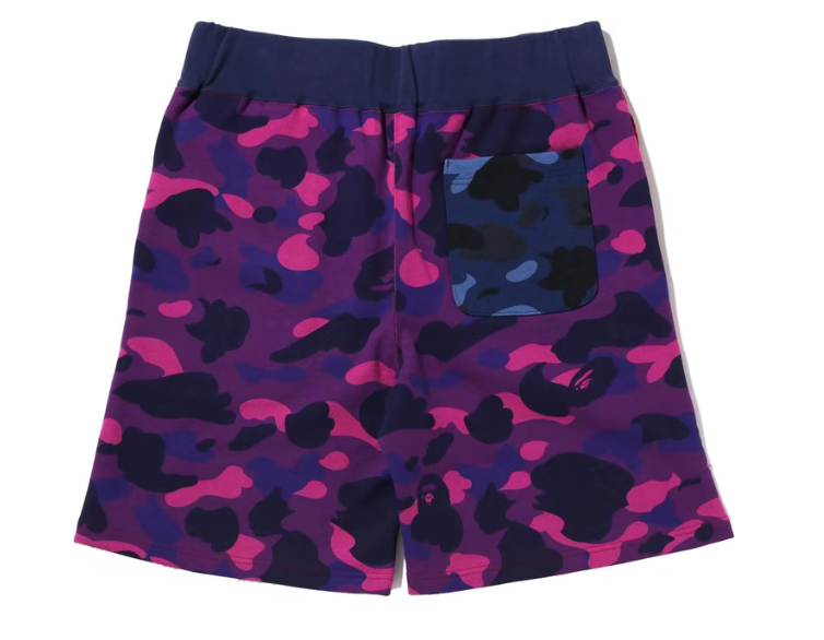 BAPE Crazy Camo Shark Sweat Shorts Red