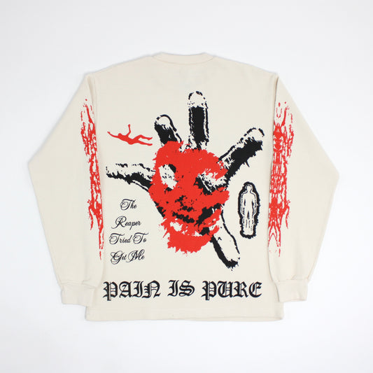 PAIN IS PURE THE REAPER ALMOST GOT ME THERMAL CREAM/RED