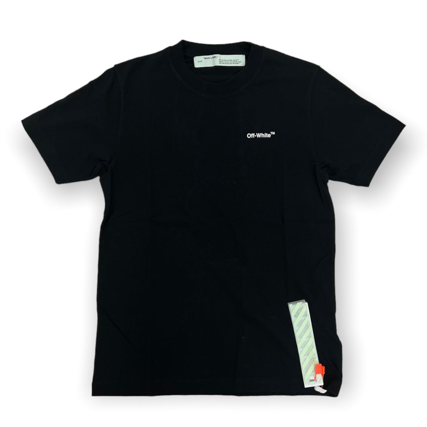 Off white outline marker arrow slim black white tee