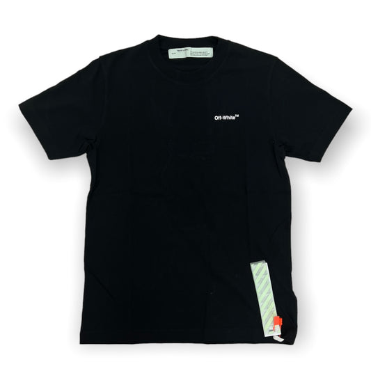 Off white outline marker arrow slim black white tee