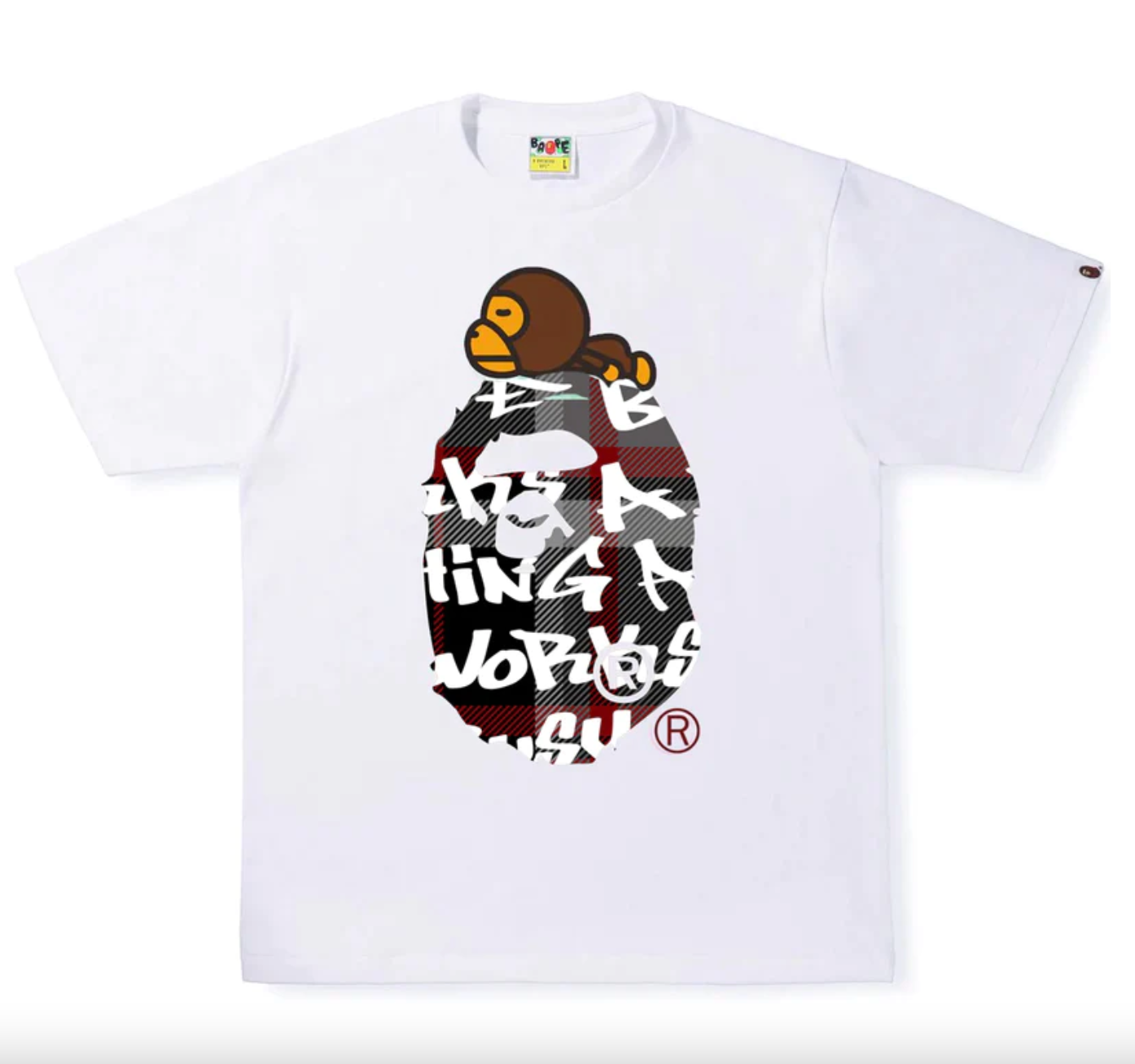 BAPE Graffiti Check Milo On Big Ape Tee White