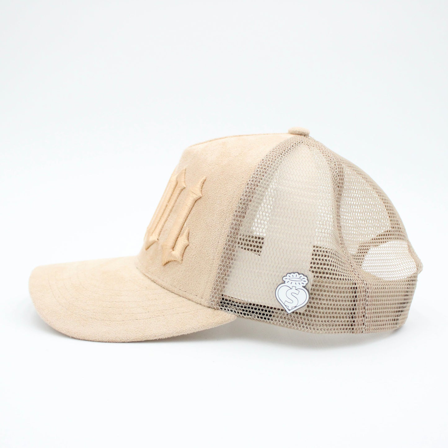EVOL New Font Trucker Hat Cream/Beige (Suede Edition)
