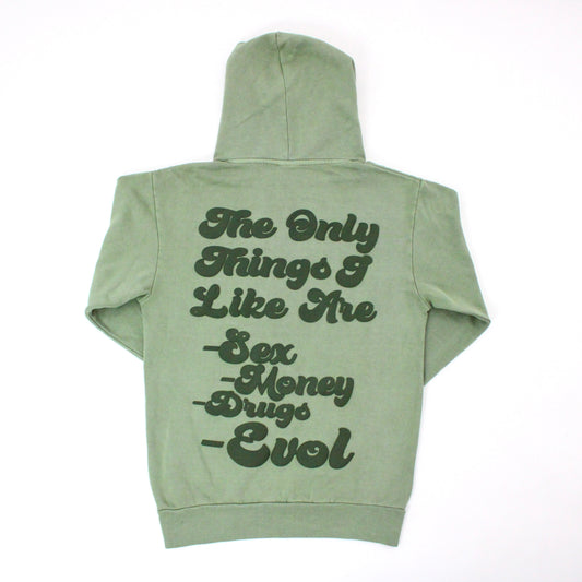 EVOL Love Is For Lames Green on Green Hoodie
