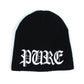 Pain Is Pure 'Pure' Logo Ribbed Beanie Black/White