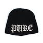 Pain Is Pure 'Pure' Logo Textured Beanie Black/Cream