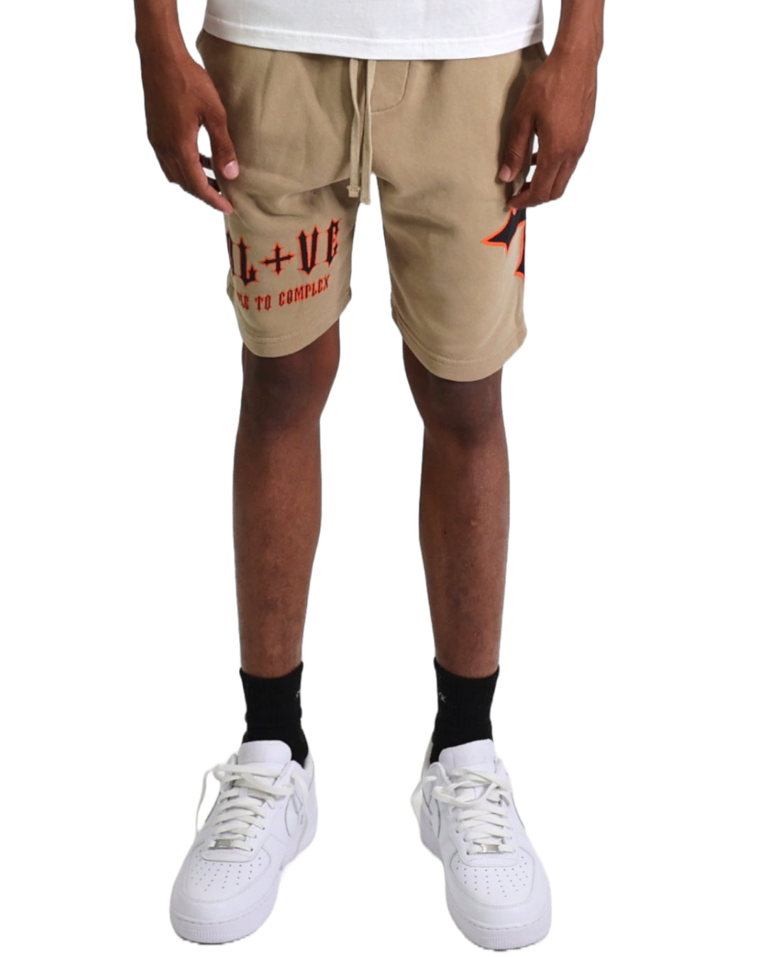 EVOL+VE From Simple To Complex Logo Shorts Cream/Orange