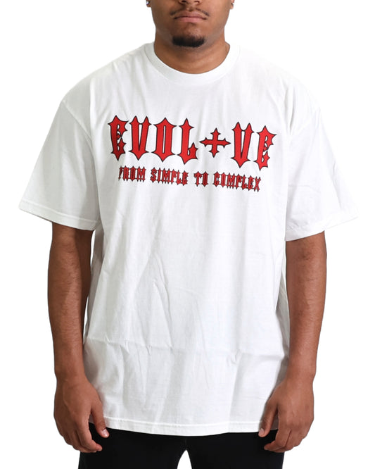 EVOL+VE From Simple To Complex Logo Tee White/Red