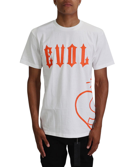 EVOL Side Logo Tee White/Orange