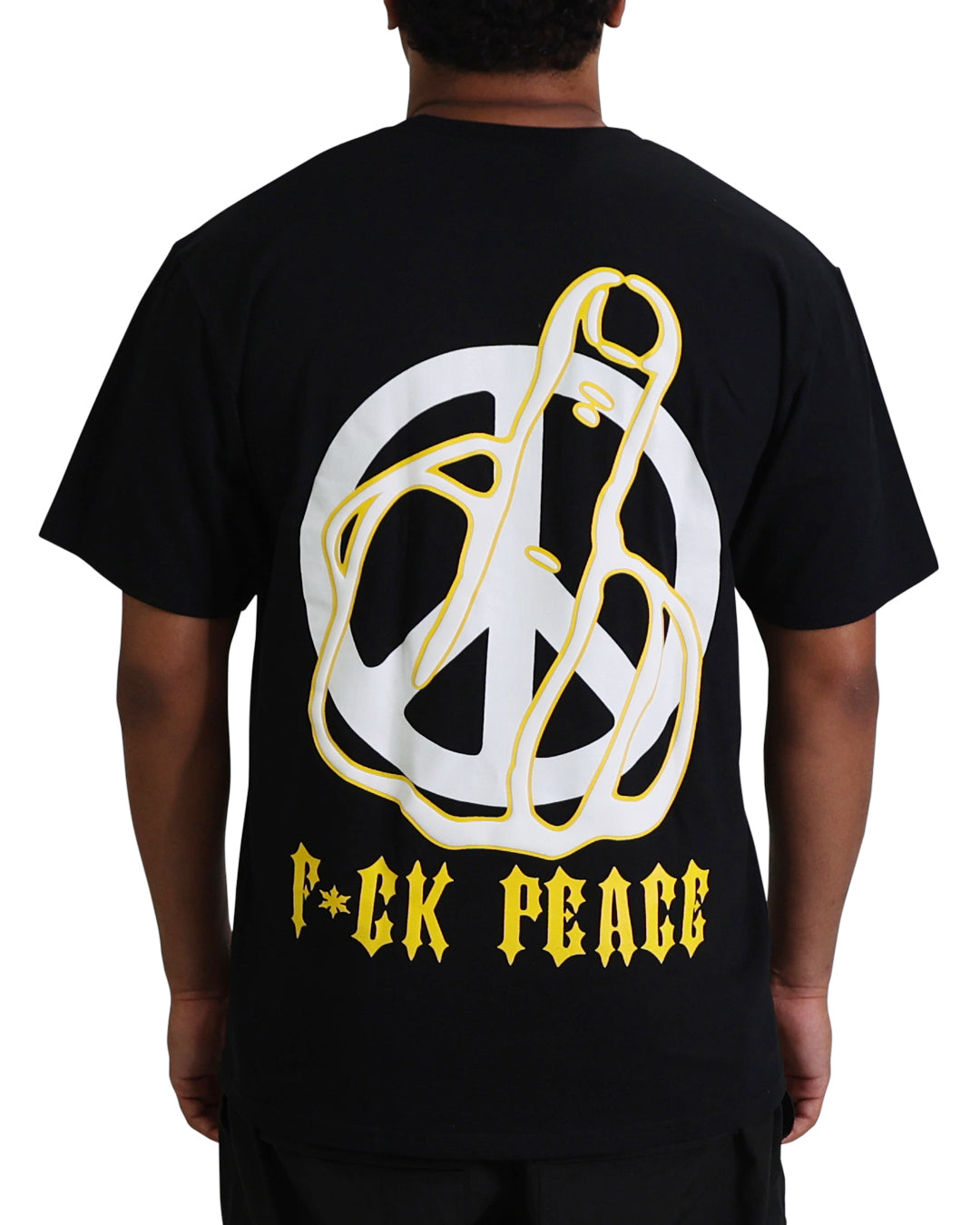 EVOL F*CK PEACE FLOWER TEE BLACK AND  YELLOW