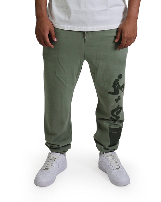 EVOL Love Is For Lames  Green on Green Sweatpants