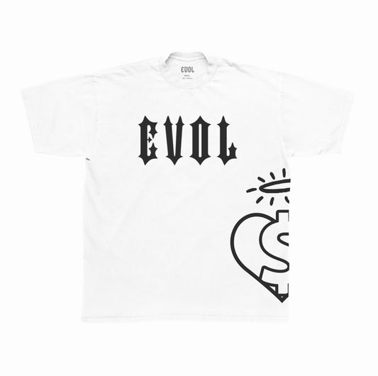 EVOL Side Logo Shirt White And Black