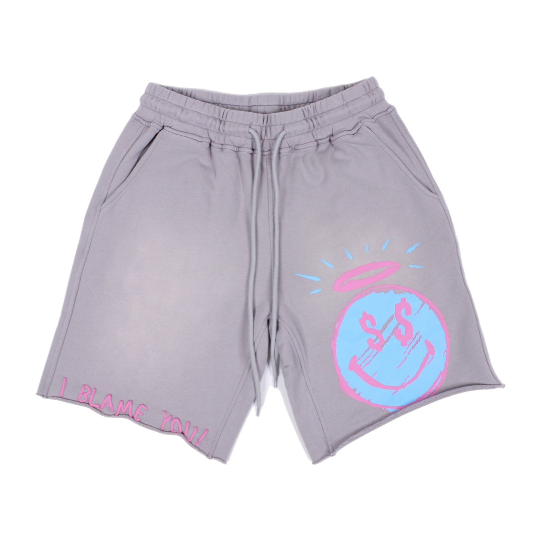 EVOL I BLAME YOU WASHED SWEATSHORTS GREY/BLUE