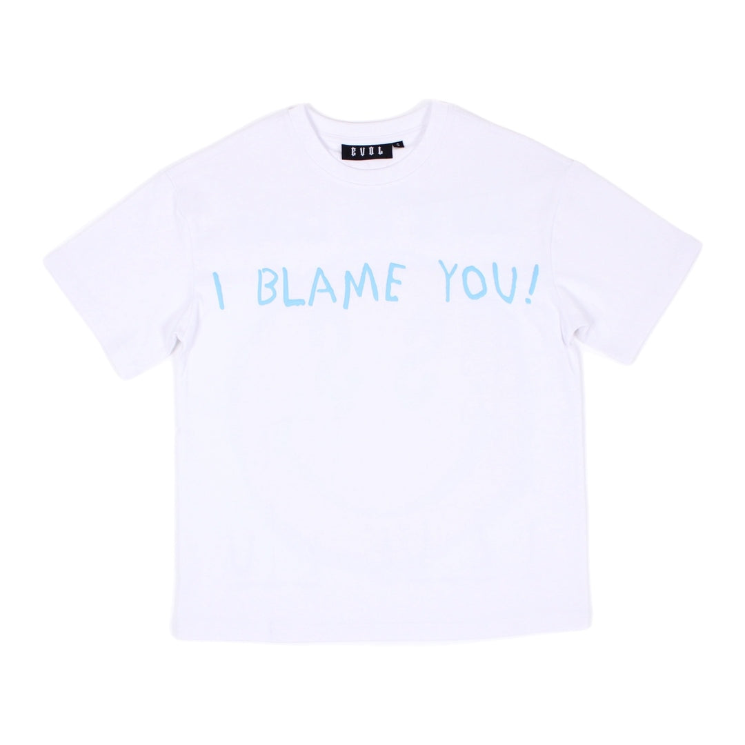 EVOL I BLAME YOU TEE WHITE/RED/BLUE