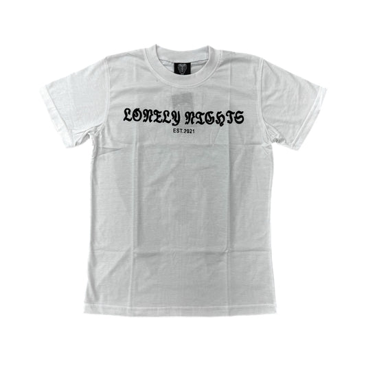 Lonely Nights EST. 2021 Wings Tee White/Black