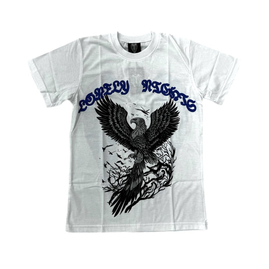 Lonely Nights Hawk Tee White/Blue