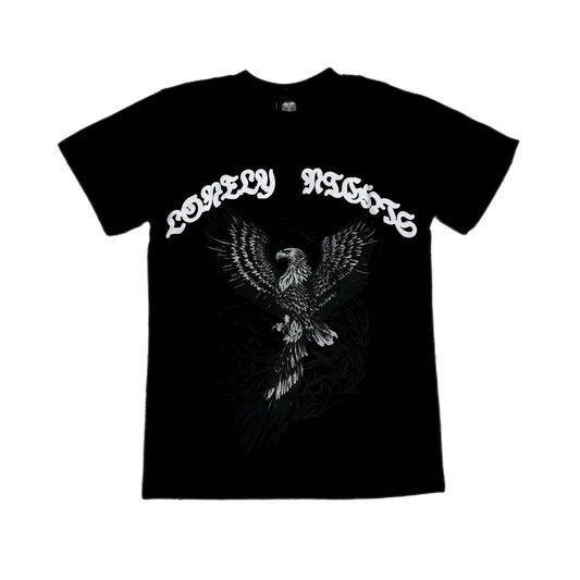 Lonely Nights Hawk Tee Black/White