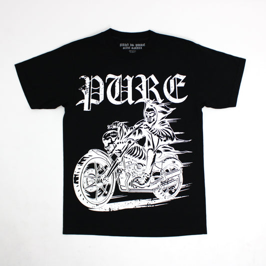 PAIN IS PURE REAPERS CLUB BIKER PURE TEE BLACK/WHITE