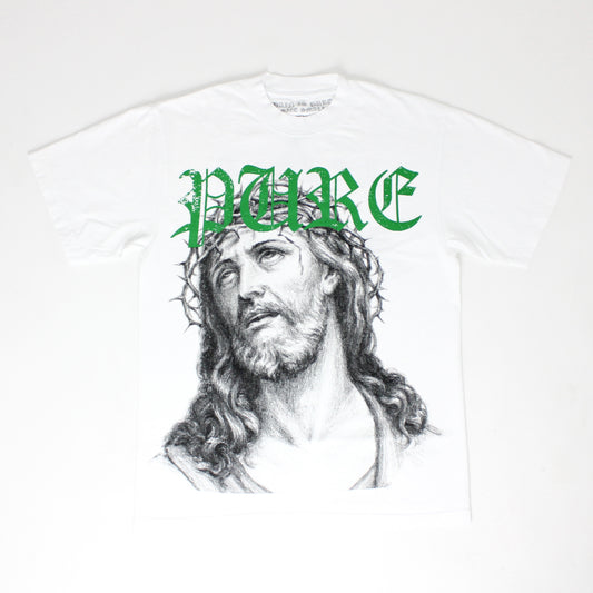 PAIN IS PURE JESUS SAVIOR TEE WHITE/GREEN