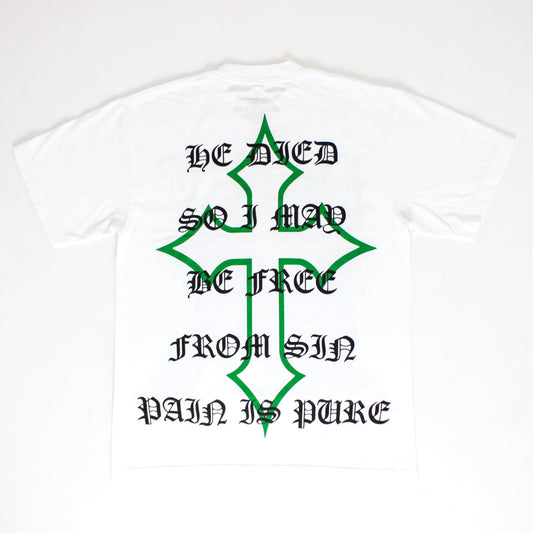 PAIN IS PURE JESUS SAVIOR TEE WHITE/GREEN