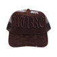 PAIN IS PURE 'PURE' LOGO NEEDLE REPAIR TRUCKER HAT BROWN/BROWN