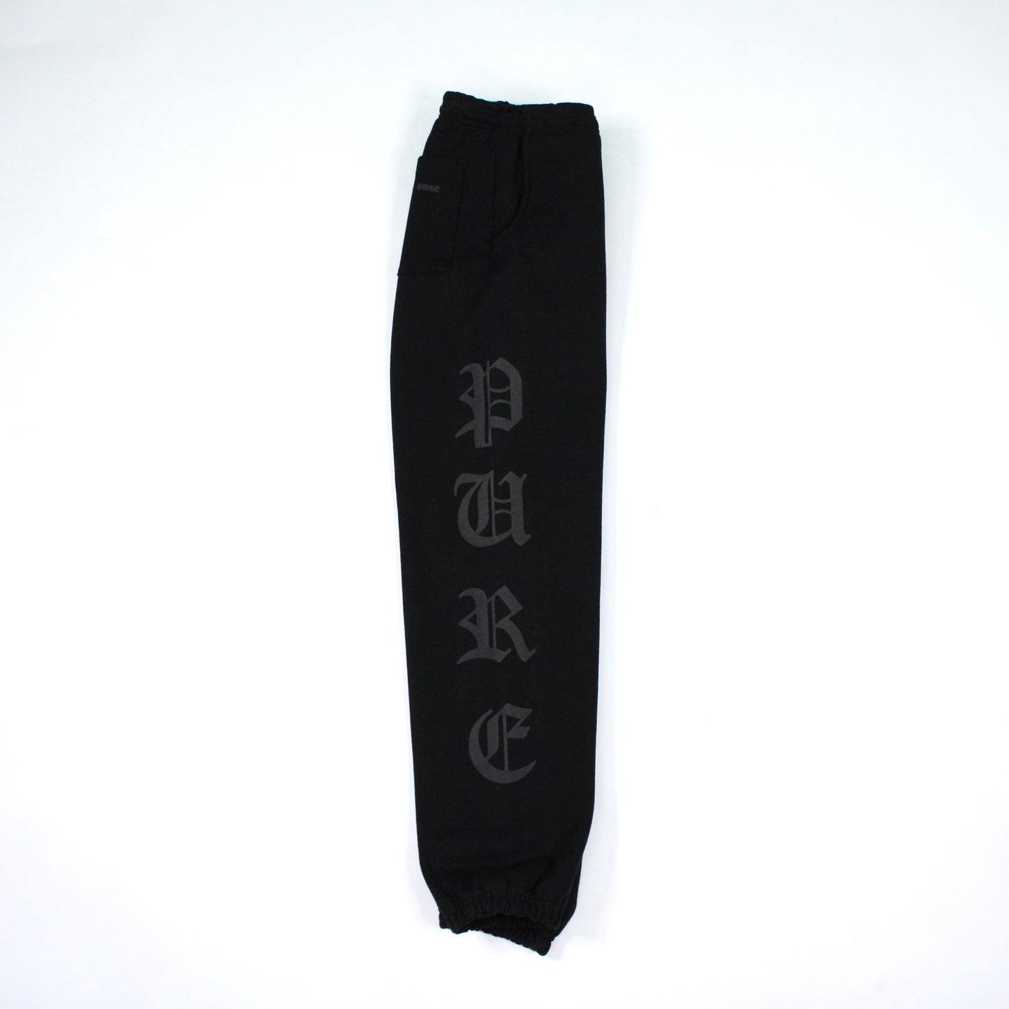 PAIN IS PURE 'PURE' SIDE LOGO SKULL SWEATPANTS BLACK/BLACK