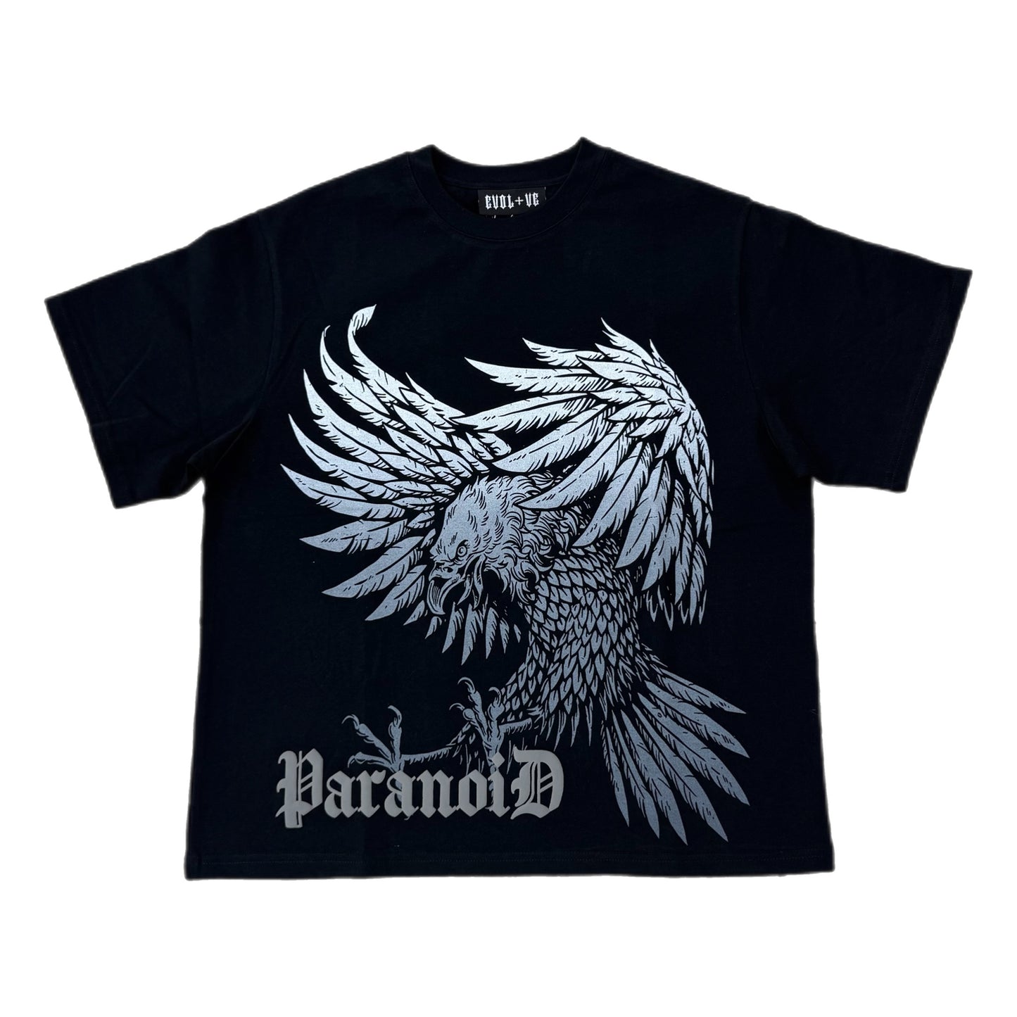 EVOL+VE "PARANOID" Heavy Tee Black/Grey