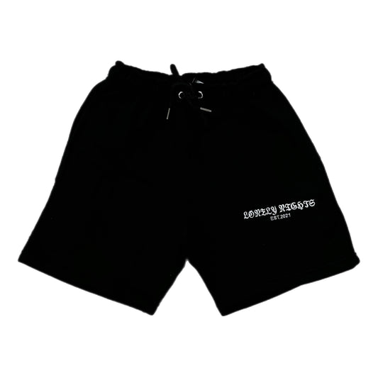 Lonely Nights EST. 2021 Sweatshorts Black/White