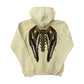 Lonely Nights Circle Logo Wings Zip-Up Hoodie Cream/White/Brown