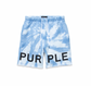 Purple Brand Hwt Fleece Short Tie Dye Blue