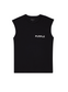 Purple Brand Newsletter Textured Jersey Sleeveless Tee Black/White