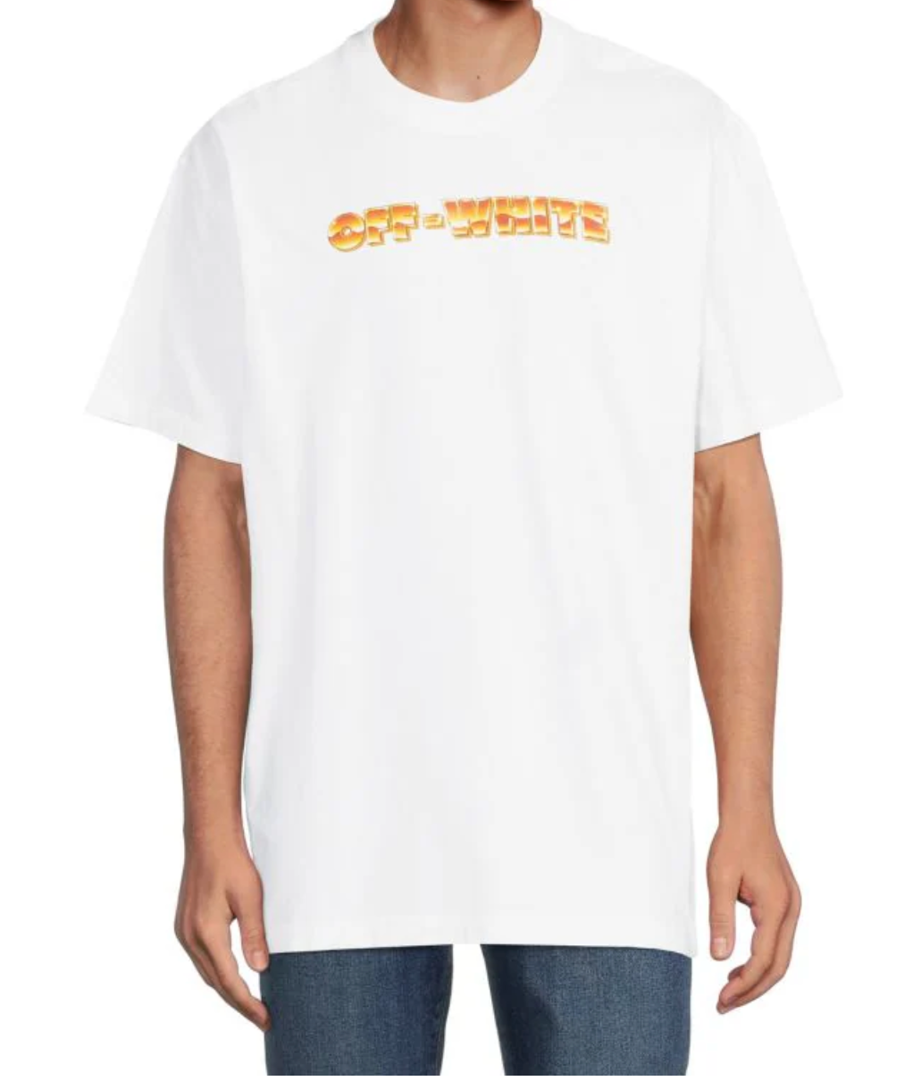 OFF-WHITE Arrow Printing Round Neck Short Sleeve T-Shirt 'Orange' -  OMAA038R201850151910