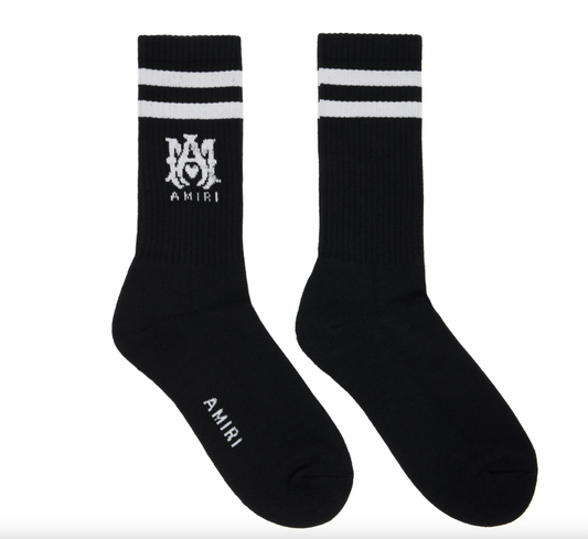 AMIRI Black & White Ribbed M.A. Socks