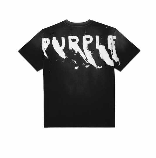 Purple Brand Smeared Logo Heavy Jersey Ss Tee Black