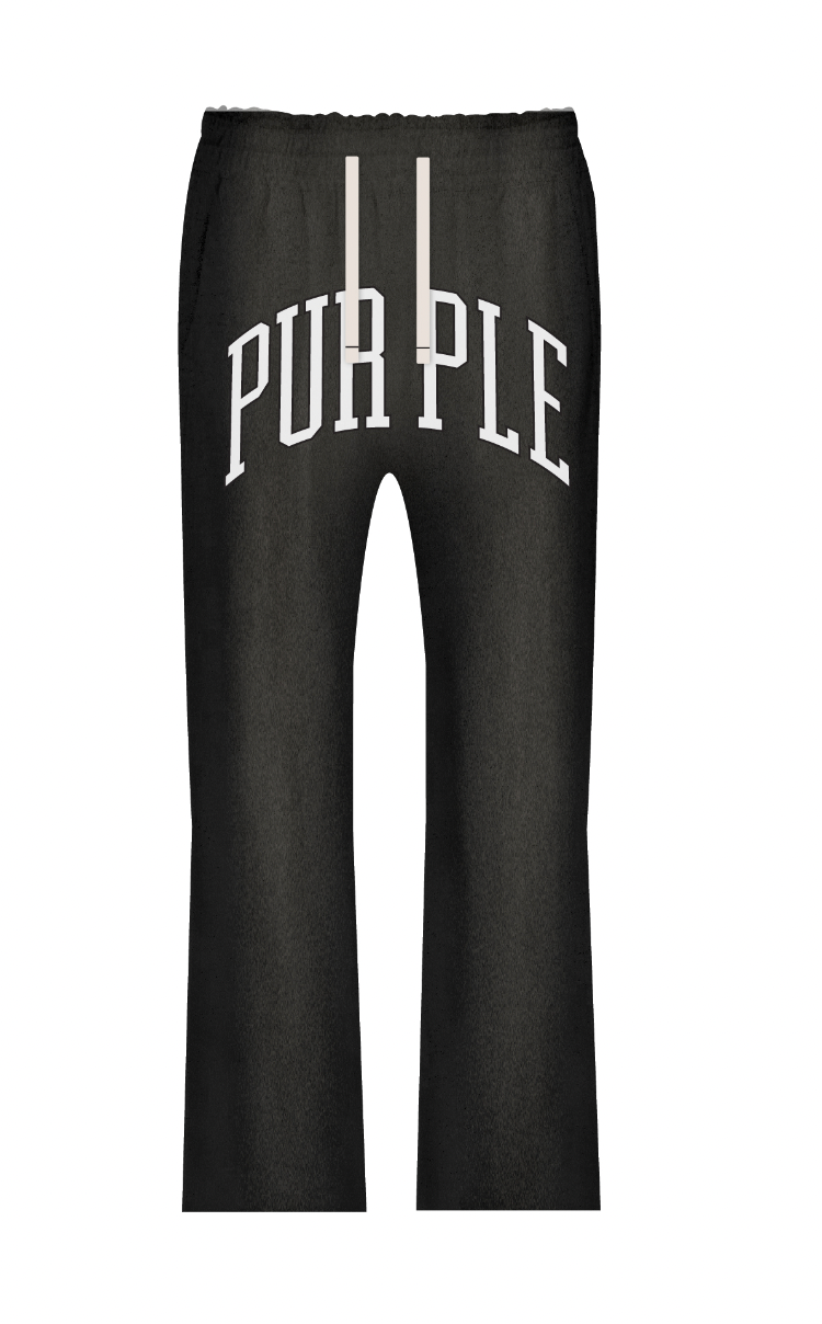 Purple Brand Hwt Fleece Flared Pant Black/White