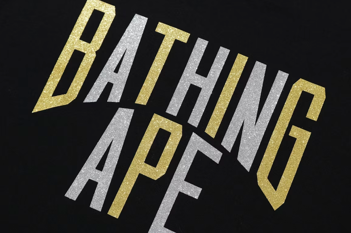 BAPE Glitter NYC Logo Tee Black