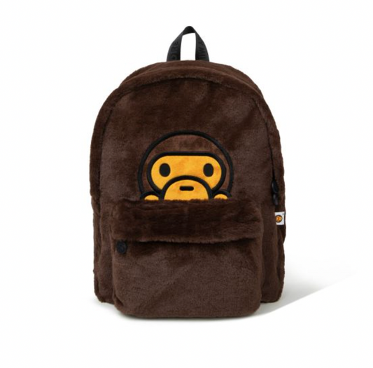 Bape Baby Milo Embroidered Fluffy Backpack