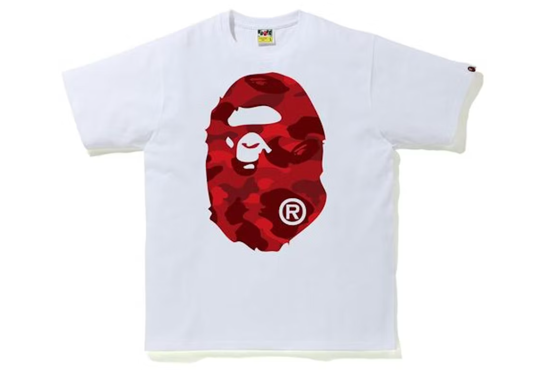 BAPE Color Camo Big Ape Head Tee White/Red