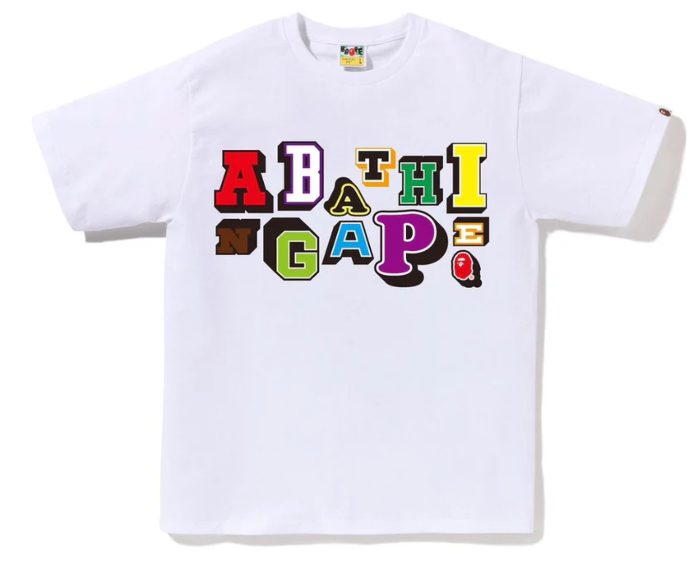 BAPE Varsity Font Tee White