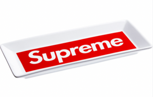 Supreme Ceramic Ash Tray White/Red