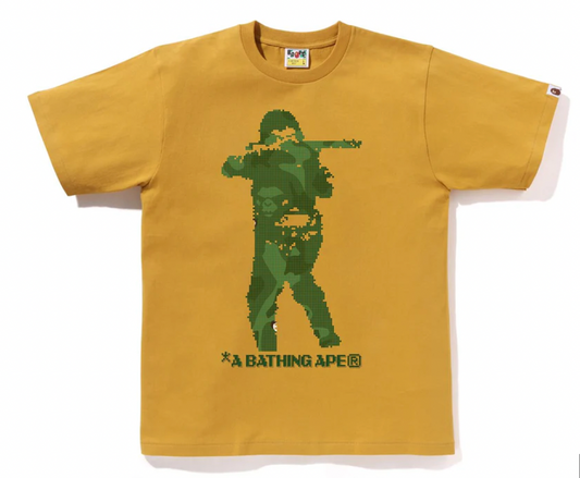 Bape Bitmap Soldier Tee Mustard/Green