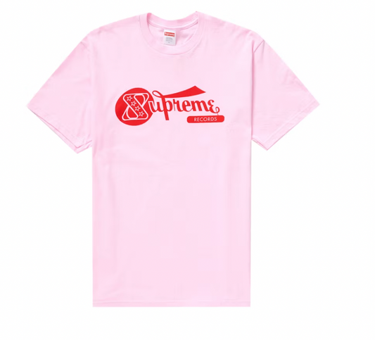 Supreme Records Tee Light Pink