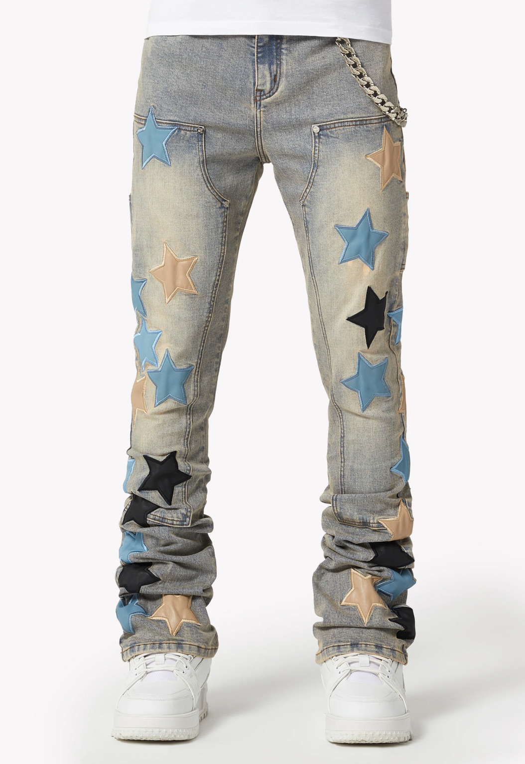 Guapi Powder Blue Vintage Stars Denim